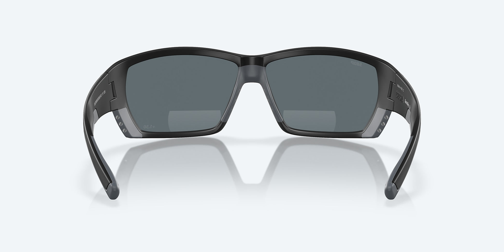 [Blue Mirror Polarized Polycarbonate Lenses, Matte Black Frame]