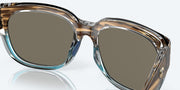 Blue Mirror Polarized Glass Lenses, Shiny Wahoo Frame