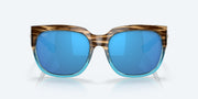 Blue Mirror Polarized Glass Lenses, Shiny Wahoo Frame