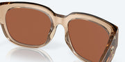 Copper Silver Mirror Polarized Polycarbonate Lenses, Shiny Blonde Crystal Frame