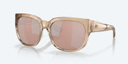 Copper Silver Mirror Polarized Polycarbonate Lenses, Shiny Blonde Crystal Frame