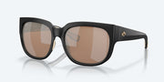 Copper Silver Mirror Polarized Glass Lenses, Matte Black Frame