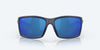 [Blue Mirror Polarized Polycarbonate Lenses, Matte Blue Frame]