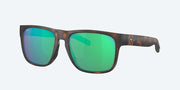 Green Mirror Polarized Glass Lenses, Matte Tortoise Frame