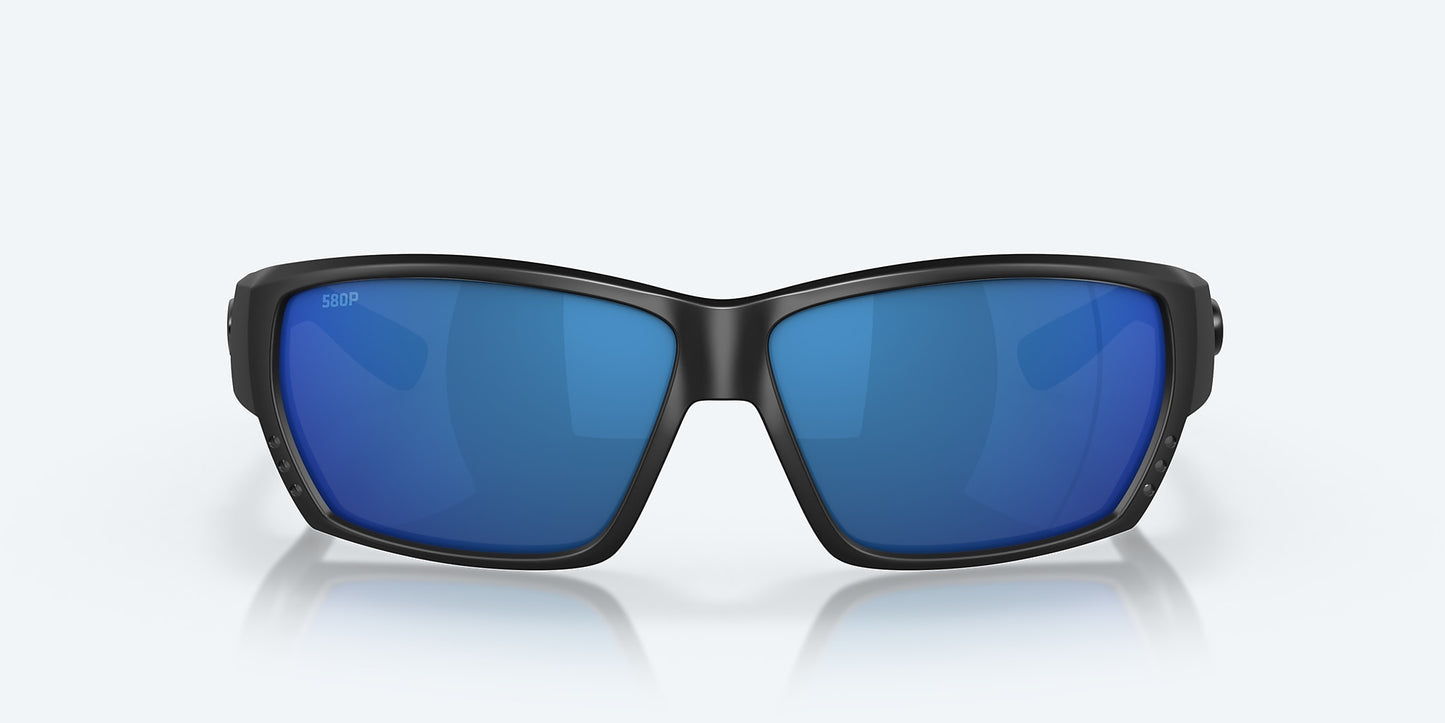 [Blue Mirror Polarized Polycarbonate Lenses, Blackout Frame]
