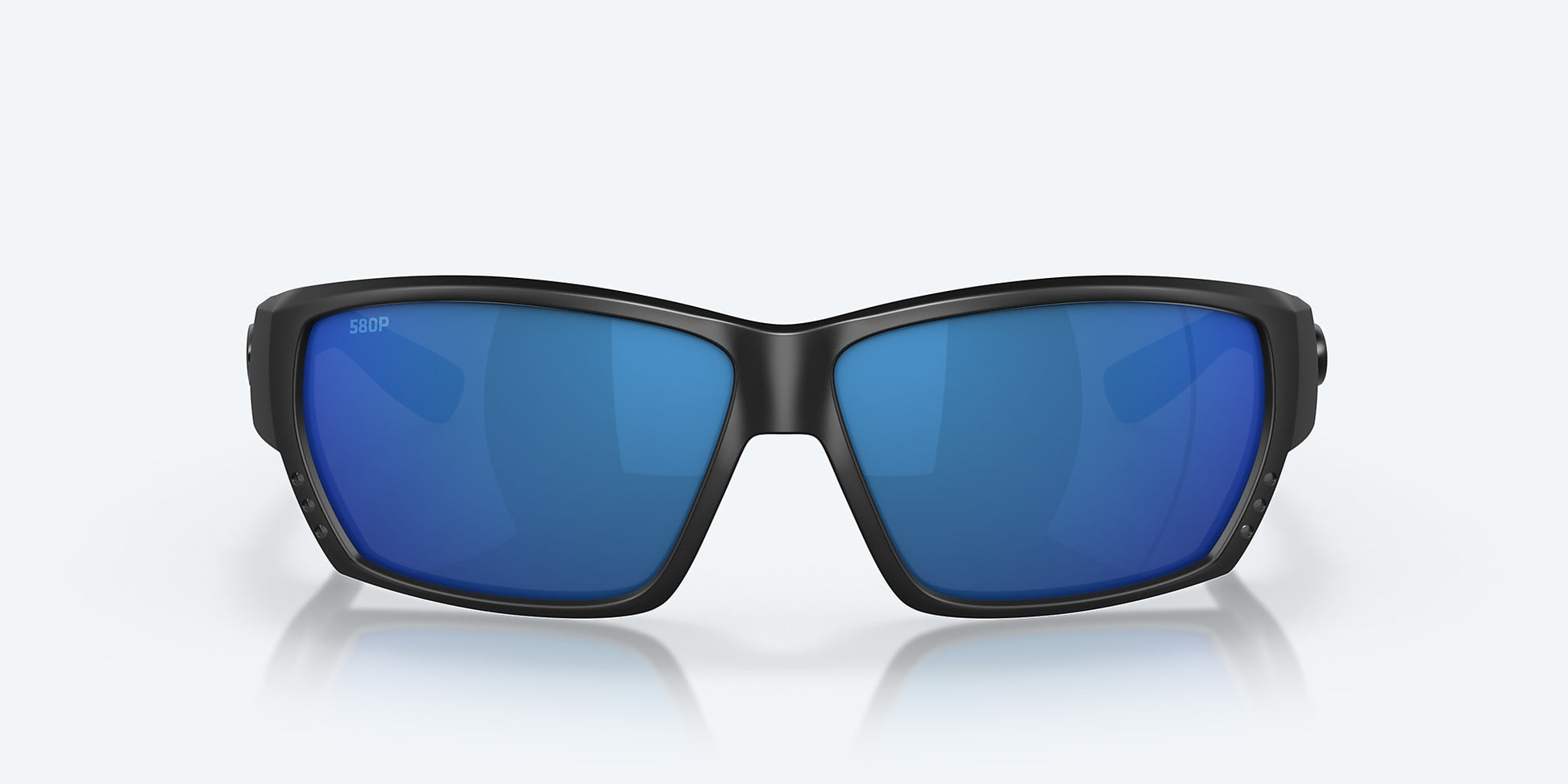 [Blue Mirror Polarized Polycarbonate Lenses, Blackout Frame]