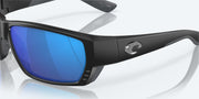 Blue Mirror Polarized Glass Lenses, Matte Black Frame