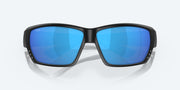 Blue Mirror Polarized Glass Lenses, Matte Black Frame