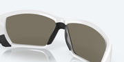 Blue Mirror Polarized Glass Lenses, White Frame