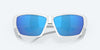 [Blue Mirror Polarized Glass Lenses, White Frame]