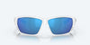 [Blue Mirror Polarized Glass Lenses, White Frame]