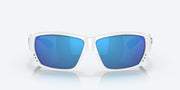 Blue Mirror Polarized Glass Lenses, White Frame