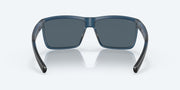 Gray Silver Mirror Polarized Polycarbonate Lenses, Matte Atlantic Blue Frame