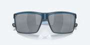 Gray Silver Mirror Polarized Polycarbonate Lenses, Matte Atlantic Blue Frame