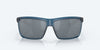 [Gray Silver Mirror Polarized Polycarbonate Lenses, Matte Atlantic Blue Frame]