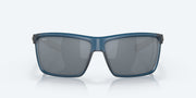 Gray Silver Mirror Polarized Polycarbonate Lenses, Matte Atlantic Blue Frame