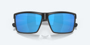 Blue Mirror Polarized Glass Lenses, Matte Black Frame