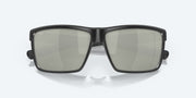 Gray Silver Mirror Polarized Glass Lenses, Matte Black Frame