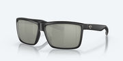 Gray Silver Mirror Polarized Glass Lenses, Matte Black Frame