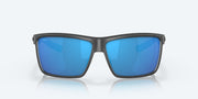 Blue Mirror Polarized Glass Lenses, Matte Gray Frame