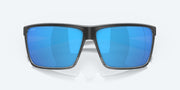 Blue Mirror Polarized Glass Lenses, Matte Smoke Crystal Fade Frame