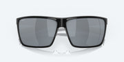 Gray Silver Mirror Polarized Polycarbonate Lenses, Shiny Black Frame