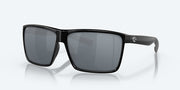 Gray Silver Mirror Polarized Polycarbonate Lenses, Shiny Black Frame