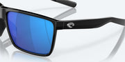 Blue Mirror Polarized Glass Lenses, Shiny Black Frame