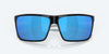 [Blue Mirror Polarized Glass Lenses, Shiny Black Frame]