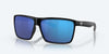 [Blue Mirror Polarized Glass Lenses, Shiny Black Frame]