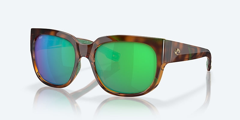 [Green Mirror Polarized Polycarbonate Lenses, Shiny Palm Tortoise Frame]