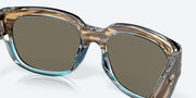 Blue Mirror Polarized Glass Lenses, Shiny Wahoo Frame