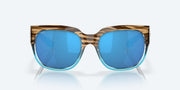 Blue Mirror Polarized Glass Lenses, Shiny Wahoo Frame