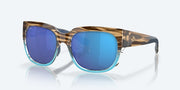 Blue Mirror Polarized Glass Lenses, Shiny Wahoo Frame