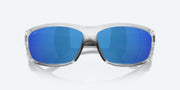 Blue Mirror Polarized Polycarbonate Lenses, Silver Frame