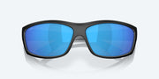 Blue Mirror Polarized Glass Lenses, Matte Black Frame