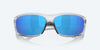 [Blue Mirror Polarized Glass Lenses, Silver Frame]