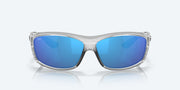 Blue Mirror Polarized Glass Lenses, Silver Frame