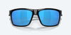 [Blue Mirror Polarized Glass Lenses, Shiny Black Frame]