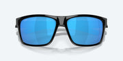 Blue Mirror Polarized Glass Lenses, Shiny Black Frame