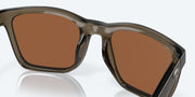 Copper Silver Mirror Polarized Glass Lenses, Shiny Taupe Crystal Frame