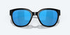 [Blue Mirror Polarized Glass Lenses, Black Frame]