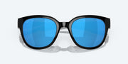 Blue Mirror Polarized Glass Lenses, Black Frame