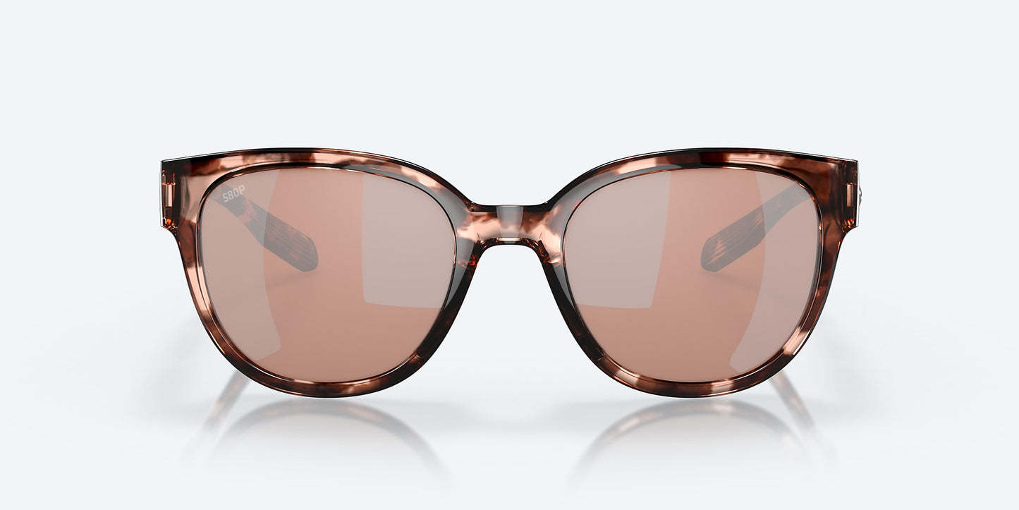 [Copper Silver Mirror Polarized Polycarbonate Lenses, Coral Tortoise Frame]