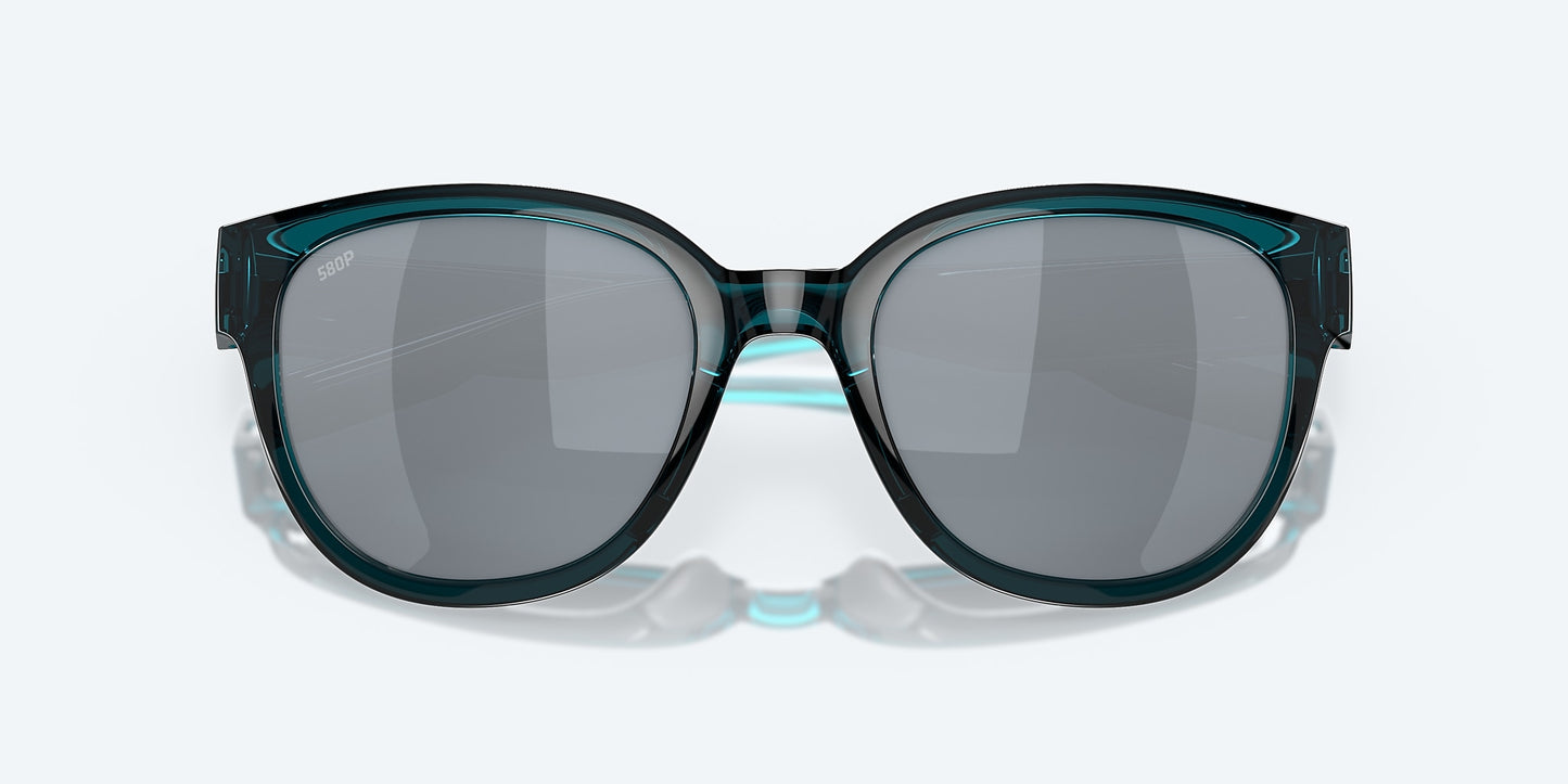 [Gray Silver Mirror Polarized Polycarbonate Lenses, Teal Frame]