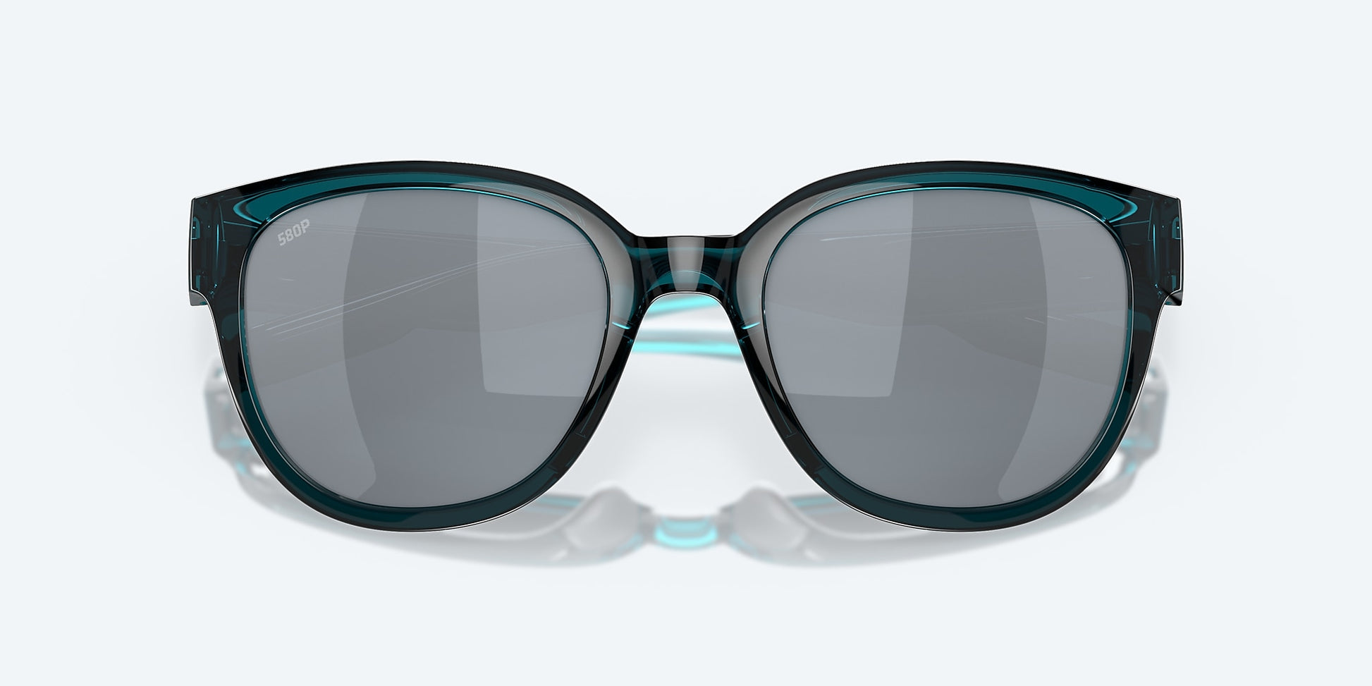 [Gray Silver Mirror Polarized Polycarbonate Lenses, Teal Frame]