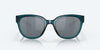 [Gray Silver Mirror Polarized Polycarbonate Lenses, Teal Frame]