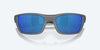 [Blue Mirror Polarized Polycarbonate Lenses, Matte Gray Frame]