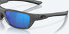 [Blue Mirror Polarized Glass Lenses, Matte Gray Frame]