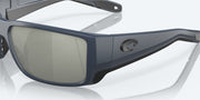 Gray Silver Mirror Polarized Glass Lenses, Midnight Blue Frame